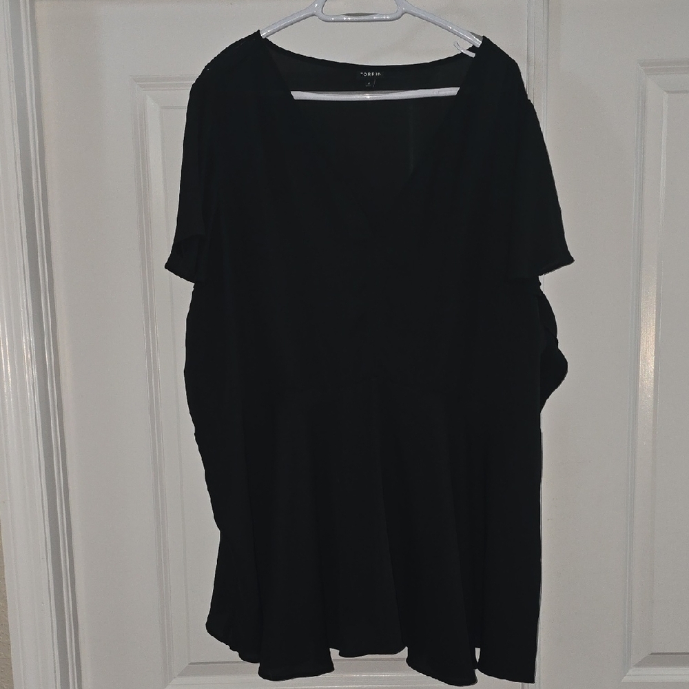 Like New: Torrid Sheer Black V-Neck Blouse